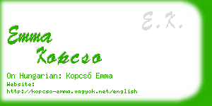 emma kopcso business card